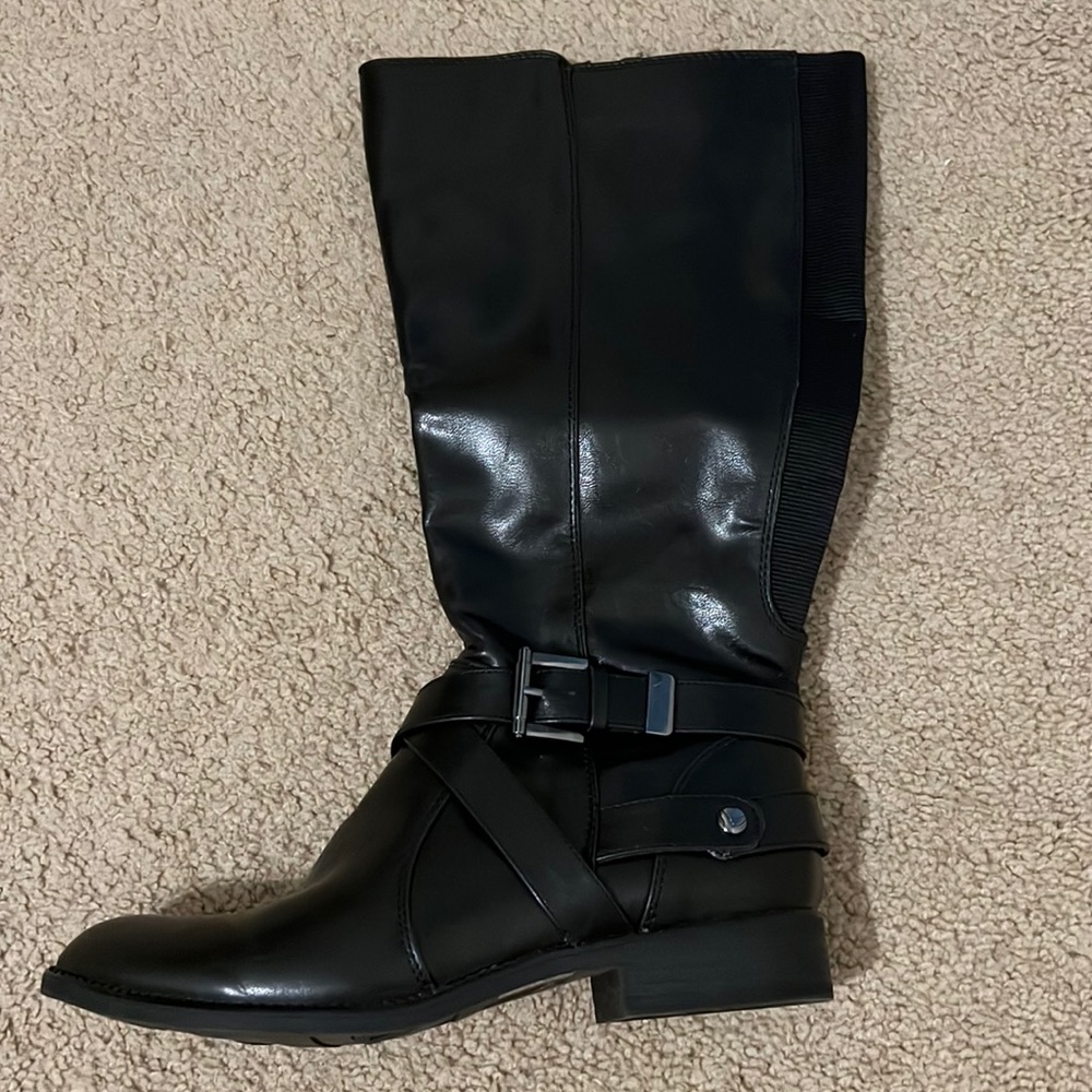 Black Wide Shaft Boots